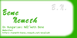 bene nemeth business card